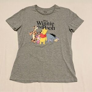 Disney Winnie the Pooh & Friends Women's Graphic Tee Grey Large